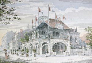 Kawiarnia w stylu Art Nouveau autorstwa G. Guyon w Saint Maurice pod Paryżem, ilustracja z "L
